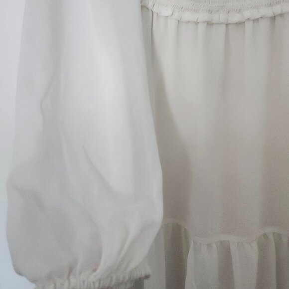BNWOT Aritzia Wilfred Tempest chiffon dress | light birch, size S - Picture 8 of 10